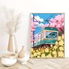 Japanese Cherry Blossom Anime Wall Art Poster Pink Preparatory Student Canvas Printing for Modern Living Room Home Decor  Gifts