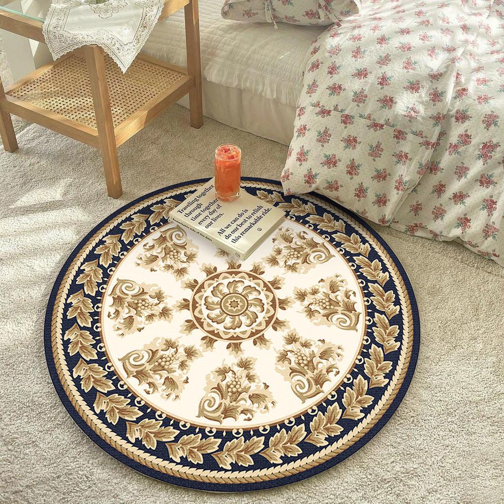European Round Living Room Red Carpet 200x200 Decoration Home Balcony Hanging Chair Mat for Floor Rugs for Bedroom Kids Room