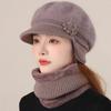 New Woman Winter Hat Ear Protection Warm Suit Plush Fur Lined Warm Hat For Female Casual Rabbit Fur Blend Knitted Cap