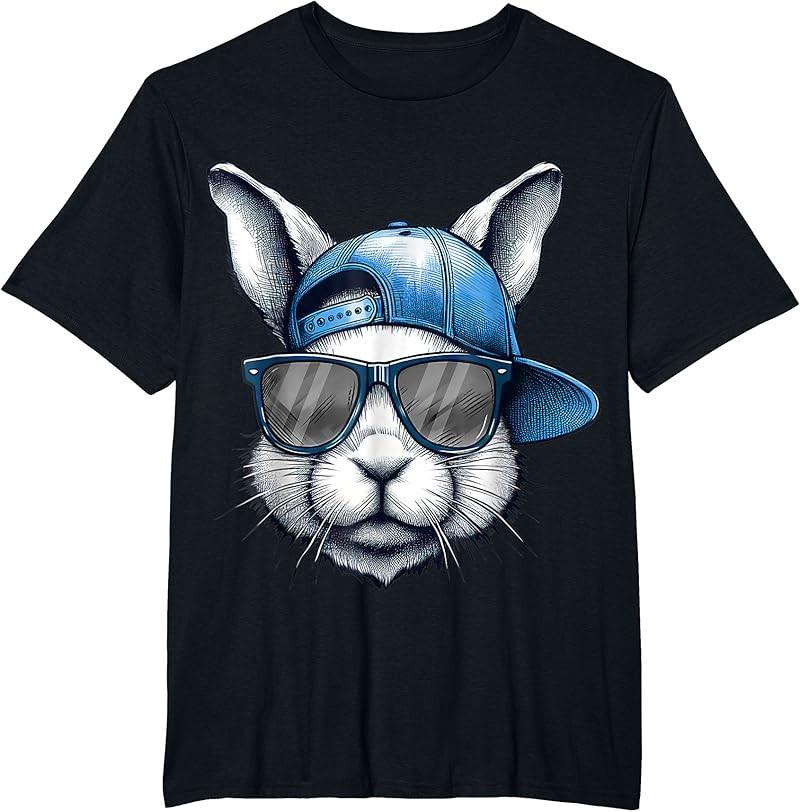 Cool Bunny Face Happy Easter Shirts For Boys Men T-Shirt S-4XL
