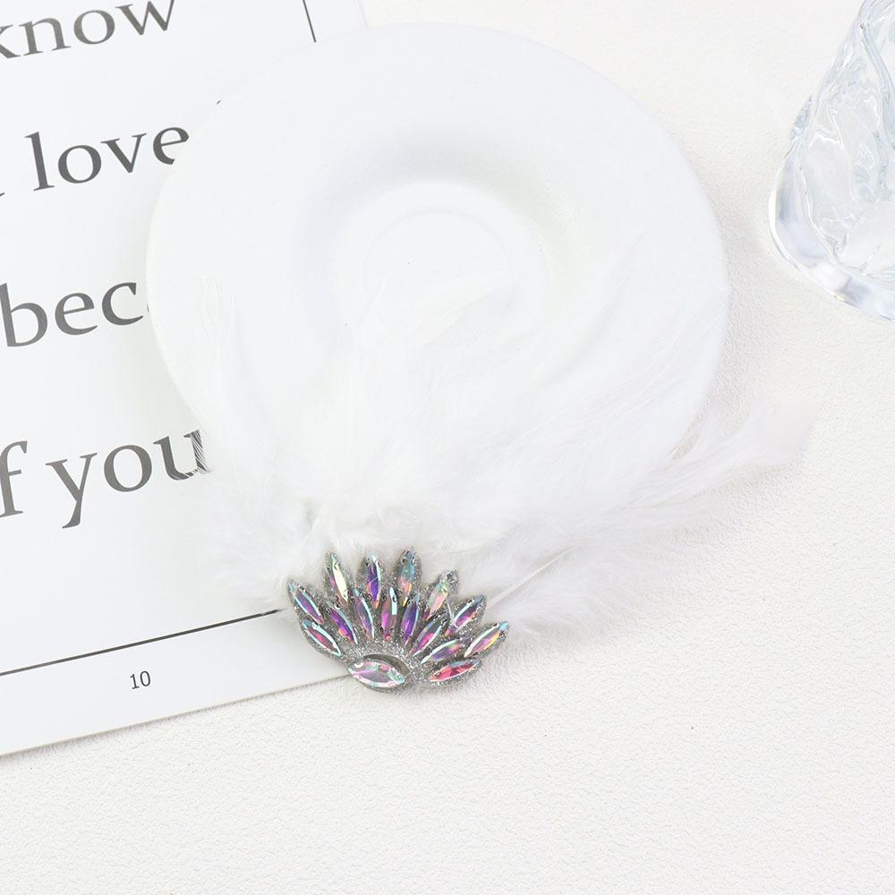 Gothic Style Rhinestone Feather Brooch Handmade Shoulder Strap Boutonnieres Flowers Dance Costume