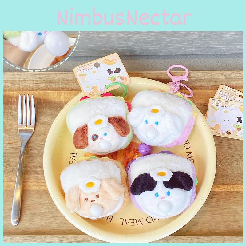Colorful Sandwich Plush Dog Bubble Blower Keychain Unique And Fun Gift Accessory