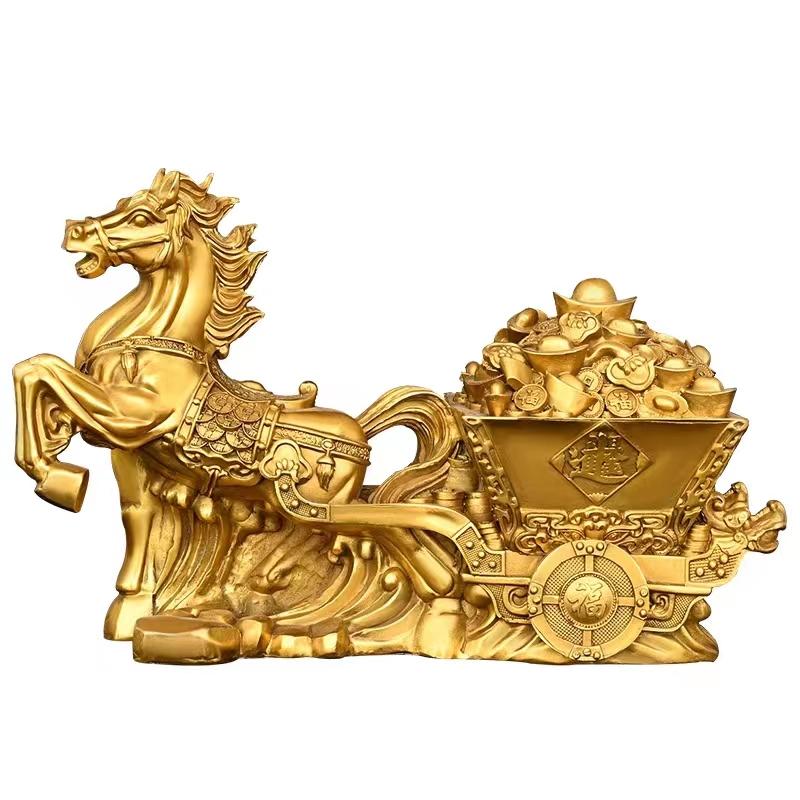 Pure Copper Mala Gold Box Mala Ingot Immediately Rich Horse Car Decoration Office Office
