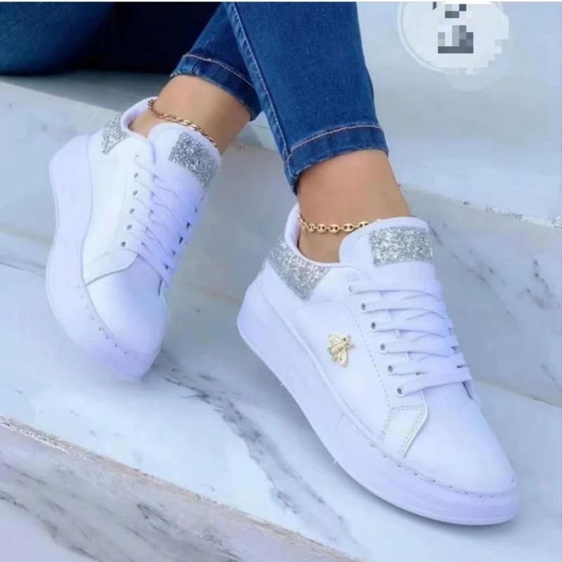 Women Sneakers Casual Fashion Butterfly Round Head Sneakers Women Lace-Up Platform Vulcanized Shoes for Women Zapatos De Mujer
