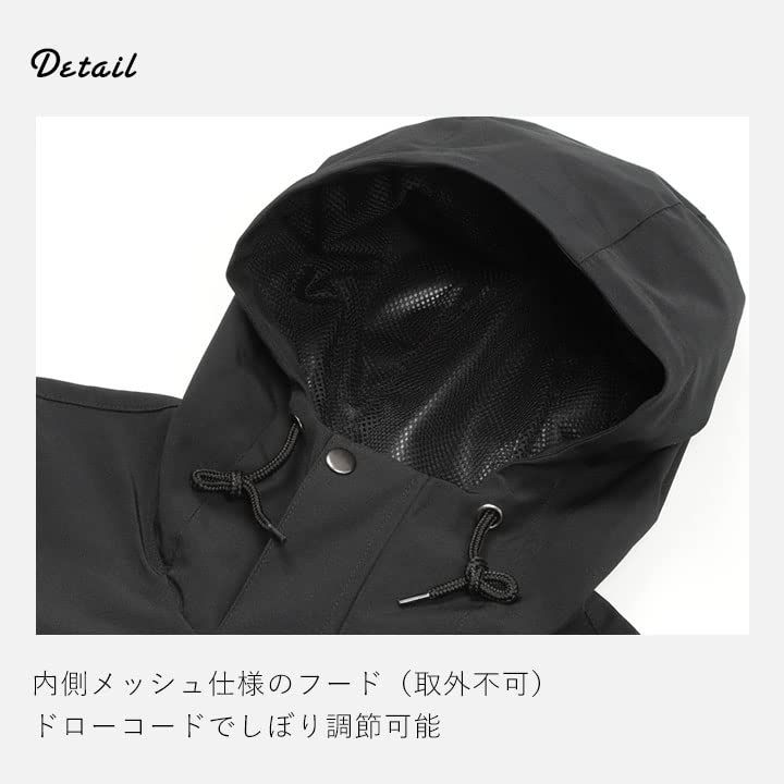 Anorak para adultos tamanho G Ultra-repelente à água (zíper meio) Preto,