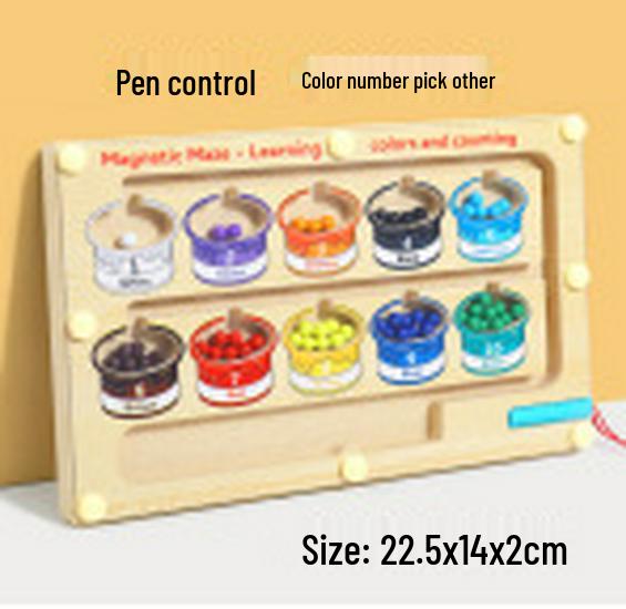 Children's Magnetic Bead Maze Toy: Educational Pen Control, Counting & Color Recognition Aid