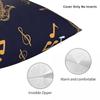 Musical Saxophone Pattern Square Pillowcase Cushion Cover Pillow Case Throw Pillow Cover for Home Bedroom Car