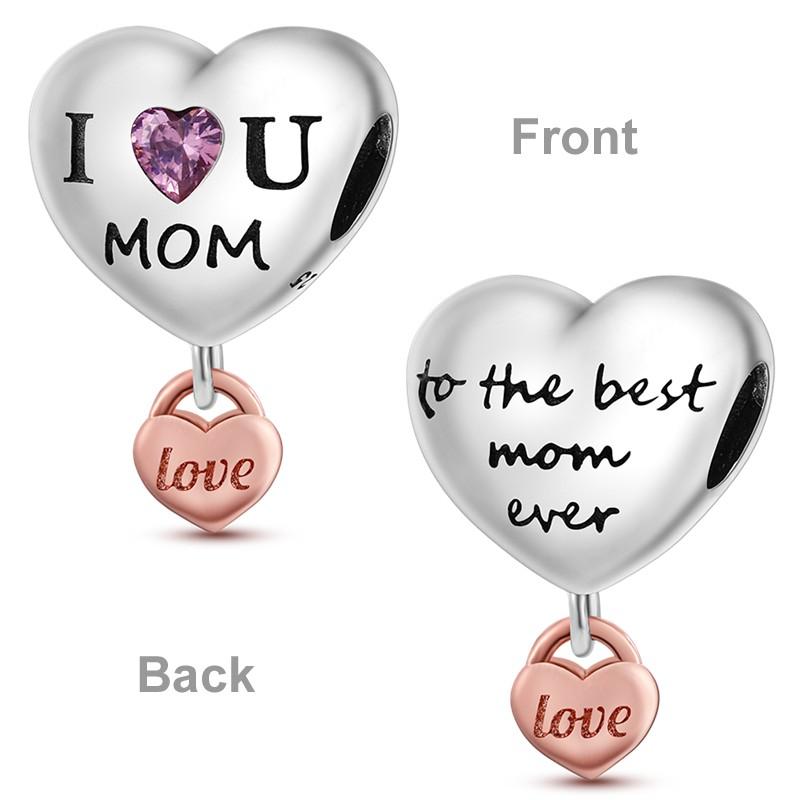 Copper Mother'S Gift Charm Bead Mom Love Happy Family Dangle Original Accessories Bracelets Necklace Diy Jewelry