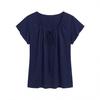 Korean White Small Flying Sleeve T-shirt Summer New Design Sense Niche Lace-up Foreign Style Versatile Top Women's Trend