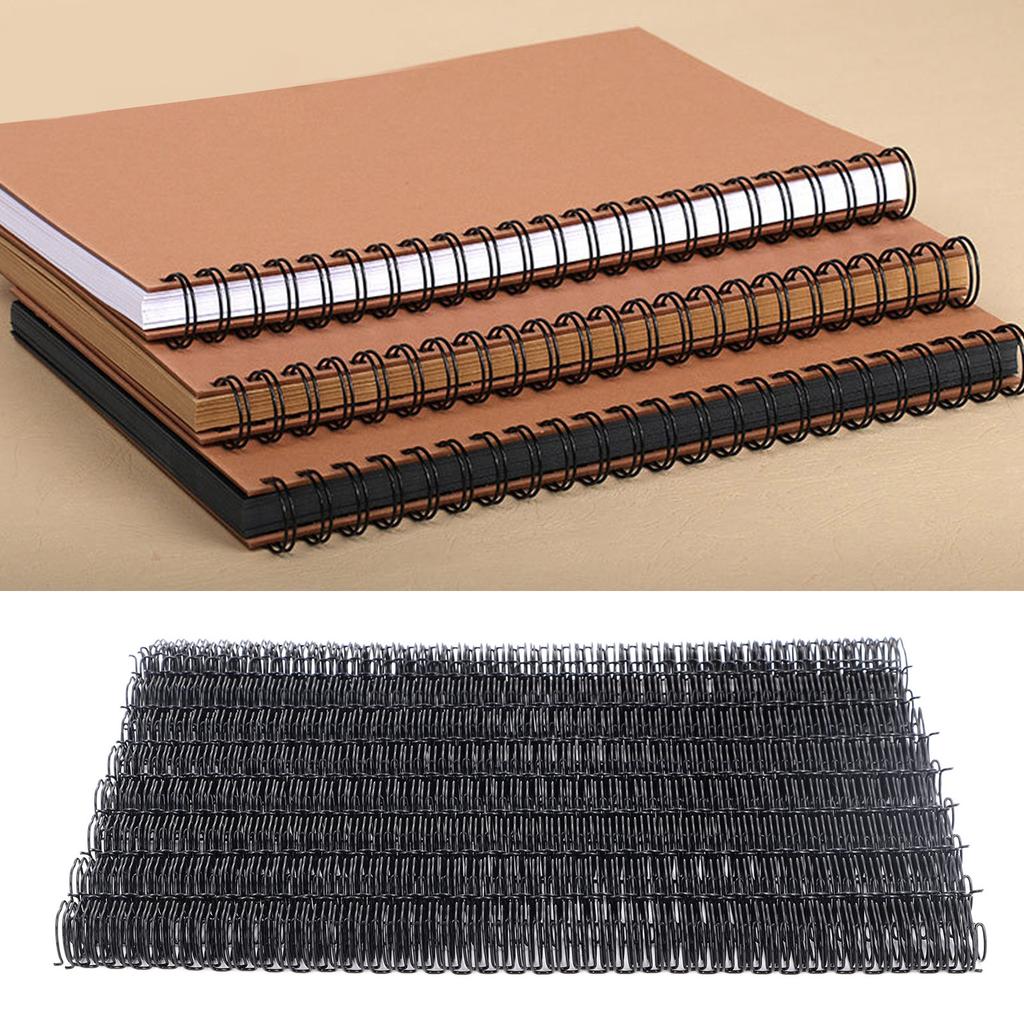 100PCS Double   Wire Binding Spines 9Celsius16 Inch 34   3:1 Pitch 120 Sheet Capacity   Spiral Binding Coil for Student Coworker