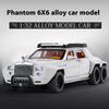 1/32 Scale Rolls Royce Phantom 6X6 Modified Alloy Diecast Metal Model Car Sound & Light Hobby Collectibles Holiday Gifts for Boyfriend