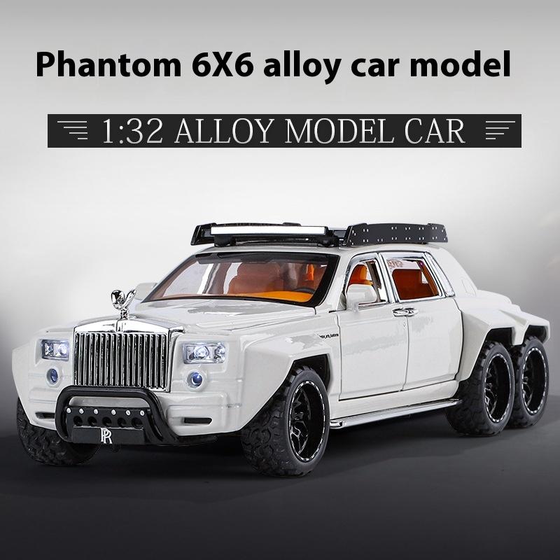 1/32 Scale Rolls Royce Phantom 6X6 Modified Alloy Diecast Metal Model Car Sound & Light Hobby Collectibles Holiday Gifts for Boyfriend