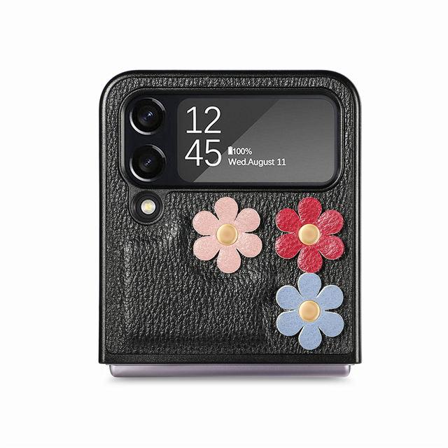 Slim Fit Flower Leather Folding Cover Case For Samsung Galaxy Z Flip4 5g Flip 4 Non -Fingerprint Coque For Samsung Flip 4