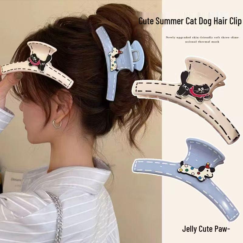 Koreanischer Eleganter Kürbisbogen Polka Dot Haarspange - Groß, Cremige Texturierte Hochsteckfrisur-Accessoire