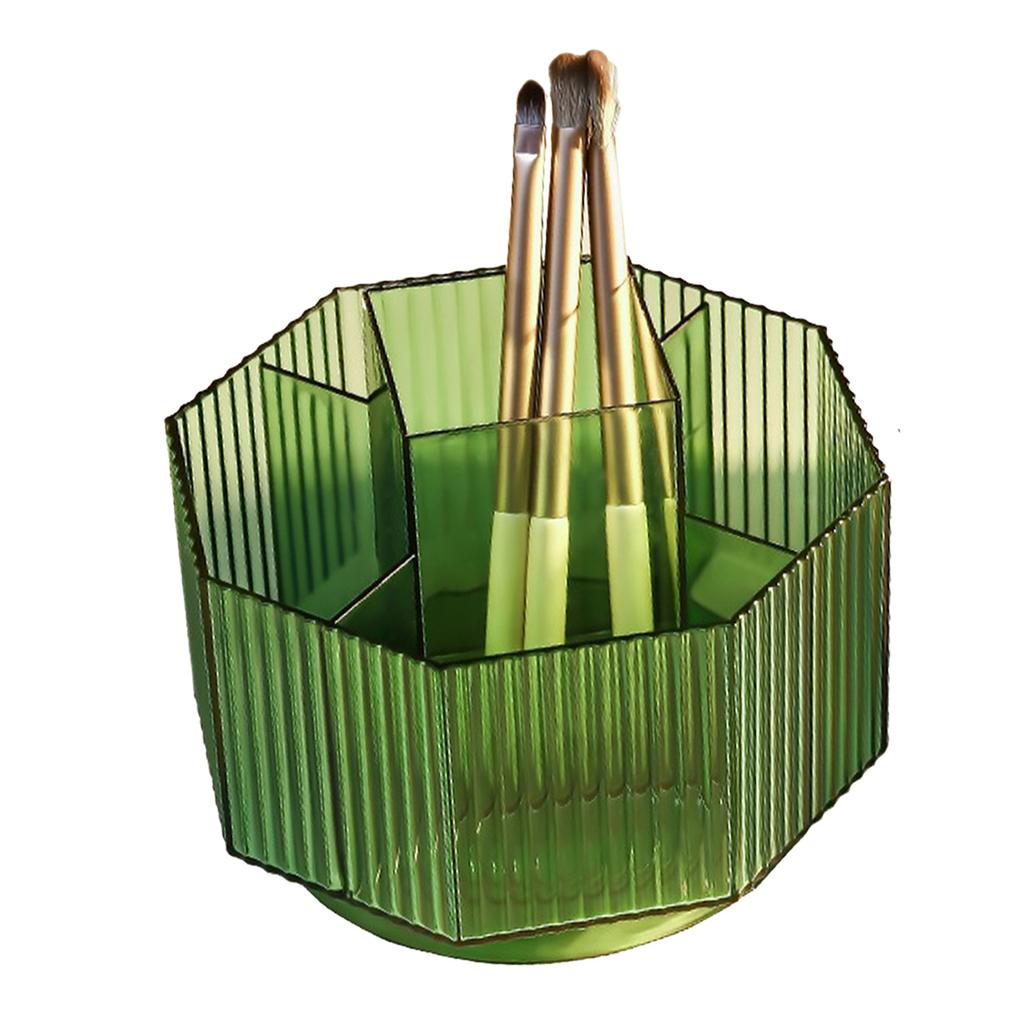 Makeup Brush 360 Degree Rotating Compartment Large Capacity Plastic Desktop Eyebrow Pencil Lipstick Holder