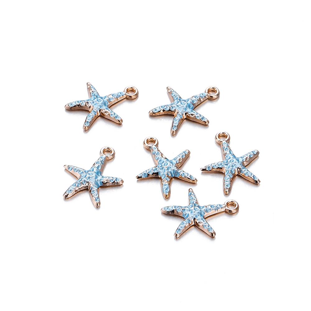 10Pcs Ocean Starfish Shell Charms With Imitation Pearl Pendants For Necklace Bracelet Pendants DIY Jewelry Making Accessories
