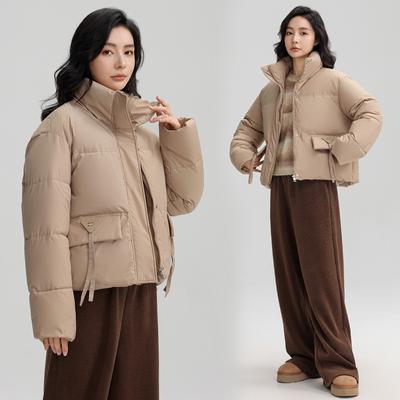 Autumn and Winter Women's Solid Color Loose Stand-collar Short Fashion Thickened Warm Windproof Jacket 6 Colors
