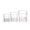 Mini Transparent Flowerpot Phalaenopsis Succulents Breathable Vase with Tray Plastic Seeding Nursery Pot for Home Window Decors