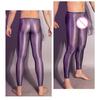 Pánské sexy dlouhé kalhoty průhledné olejově lesklé ultratenké strečové legíny lesklé ledové Silky Comfort úzké kalhoty