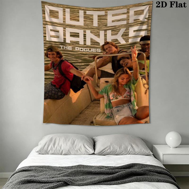 Outer Banks Wall Tapestry Aesthetic Wall Hanging Printed Fabric Blanket Decorative Tapestries for Bedroom Living Room Home Decor