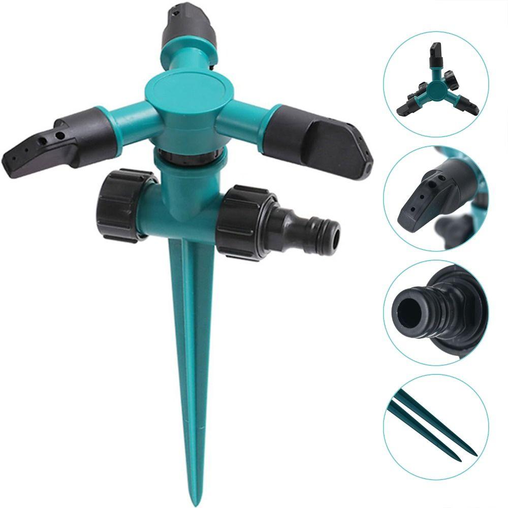Adjustable Garden Sprinkler Three-Fork Watering System Large Area Rotating Sprinkler  Lawn