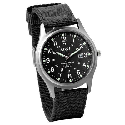JewelryWe Kids Watch Fashion Casual Business Nylon Strap Analog Sports Quartz Alloy Birthday Present Day Gift Children's