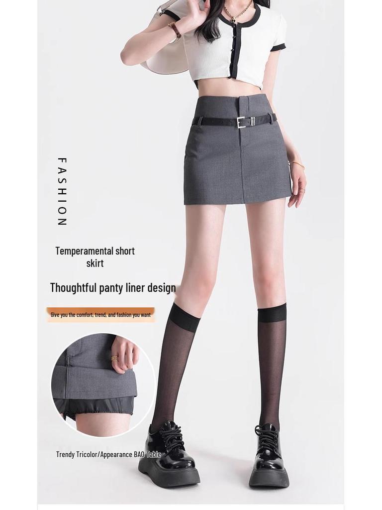American Spicy Black Sexy High-Waist A-Line Midi Skirt for Plus Size Women
