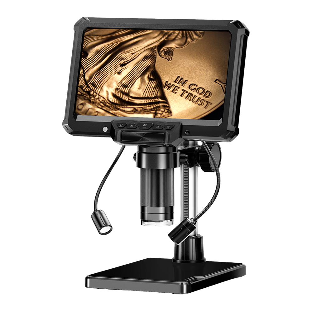 

7Inch IPS Digital Microscope 1000X Magnification Coin Microscope 1080P Soldering Microscope for Electronics Repair Error Coins