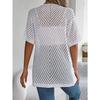 HNXC Summer Hollowed-out Short-sleeved Knitted Cardigan for Vacation Sun Protection Women's Wear