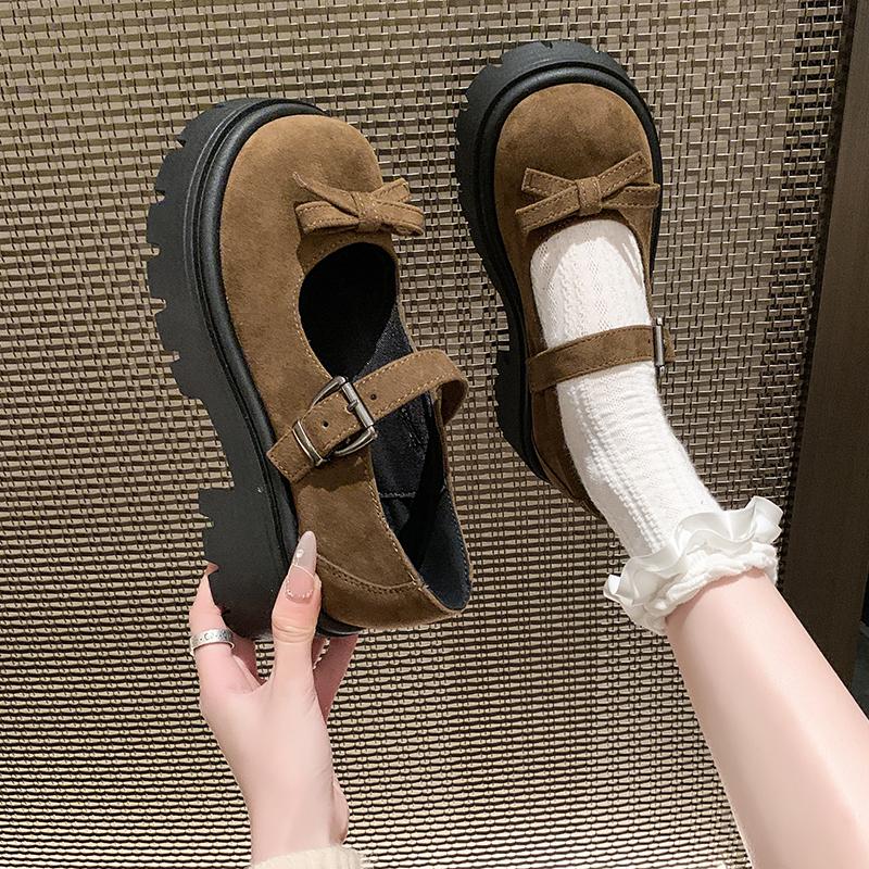 Fashion Bow Lolita Shoes Japanese Mary Jane Shoes Women Vintage Girls Students JK Uniform Platform Shoes Cosplay High Heels Plus Size 40
