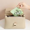 Oil-painting Fabric Auto-open Mini Makeup Pouch, Fits Cables, Charger, Lipstick & Earbuds, Artistic & Portable.