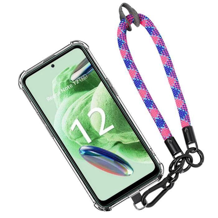 Coque pour Xiaomi Redmi Note 12 5G, Antichoc Anti-Rayures avec Dragonne Détachable Multicolore (pas pour Redmi 12 5G)