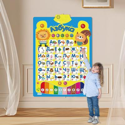 Russian Electronic Interactive Alphabet Wall Chart Talking Abc 123S Music Learning Poster Educational Preschool Alphabet Chart Set