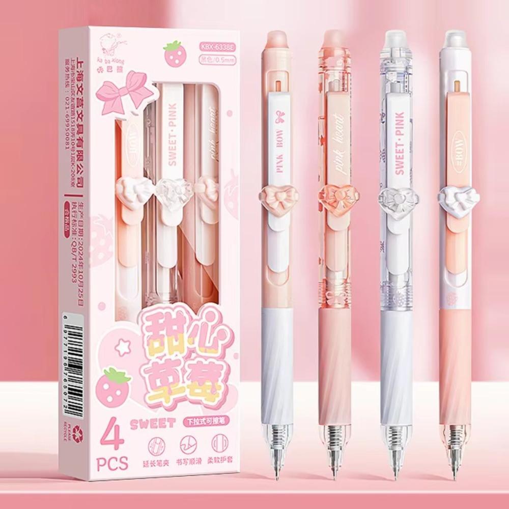 4pcs INS Erasable Gel Pen Cute Neutral Pen Creative Erasable Pens Student Supplies Style 2