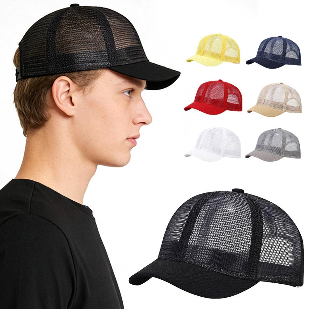 New Short Brim Baseball Cap Full Mesh Breathable Thin Peaked Cap for Men Women Skeleton Mesh Duck Tongue Cap Sunscreen Sun Hat