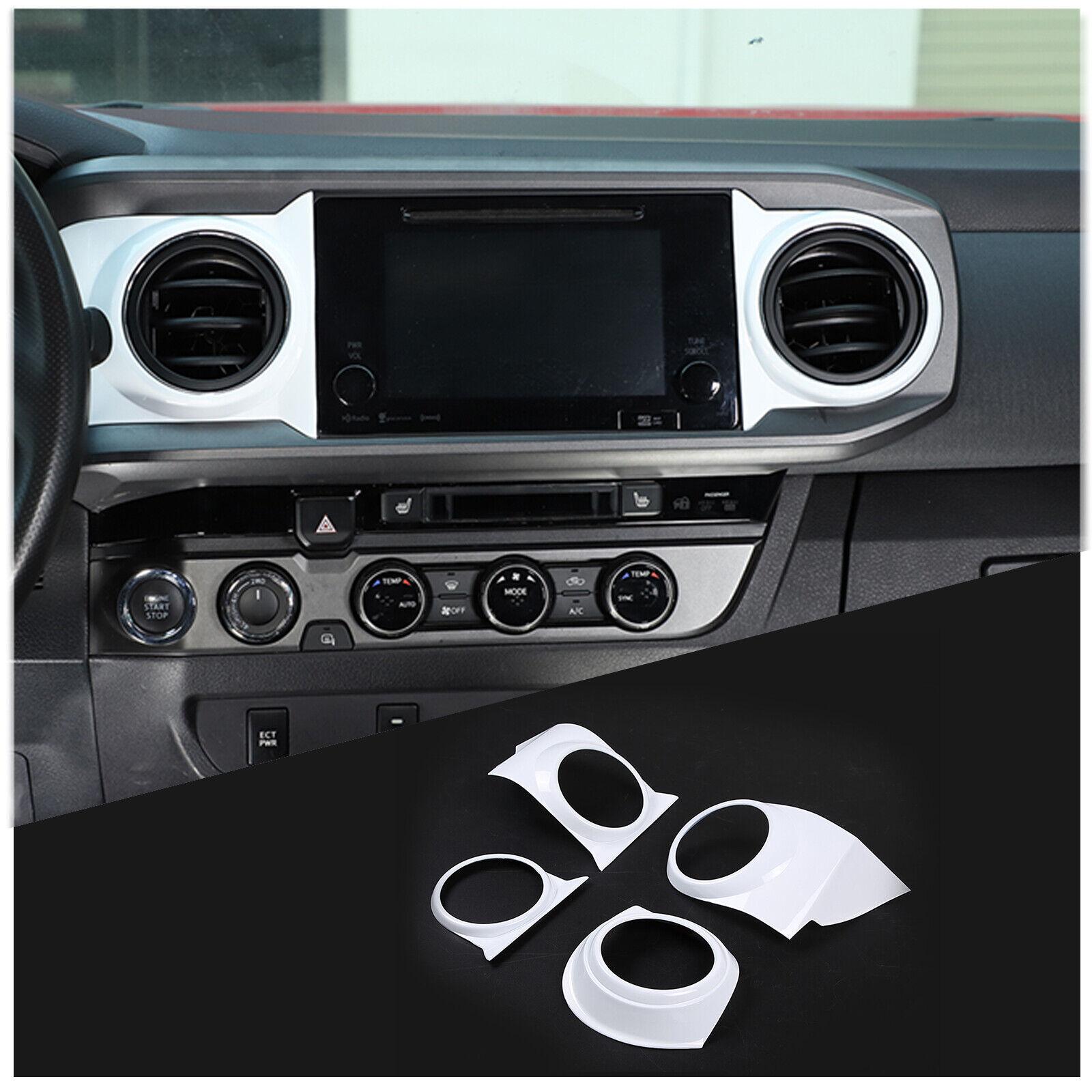 White Center Console AC Air Vent Trim Cover For Toyota Tacoma 2016-