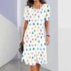 Cute Strawberry Printed Women's Long Dresses Summer Fashion Beach Wear Short Sleeves Hawaiian Style Maxi Dress For Lady Clothing
