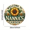 Vintage Nannas Garten Runder Aluminium Kranz Schild