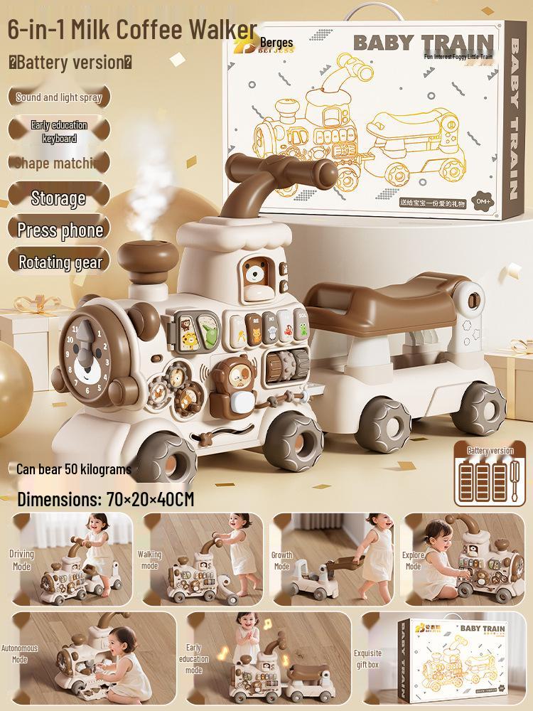 Multifunctional Baby 5-in-1 Walker Stroller: Educational, Anti-rollover, Sliding Toy Car