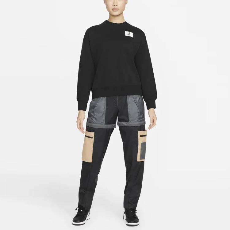 Jordan Knit Crewneck Sport Sweatshirt Women Tops Black DM5190-010