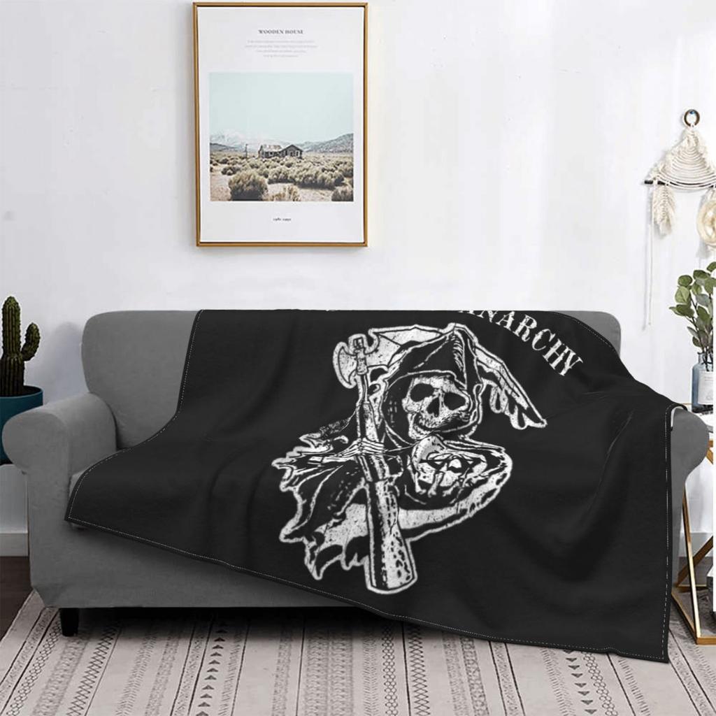 Sons Of Anarchy Blankets Coral Fleece Plush Winter skull Multi-function Lightweight Thin Throw Blanket Bed Office Bedding Throw
