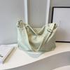 Große Kapazität Nylon Volltonfarbe Reißverschluss Umhängetasche Mode Lässig Schultertasche Weiche Einfache Beliebte Handtasche