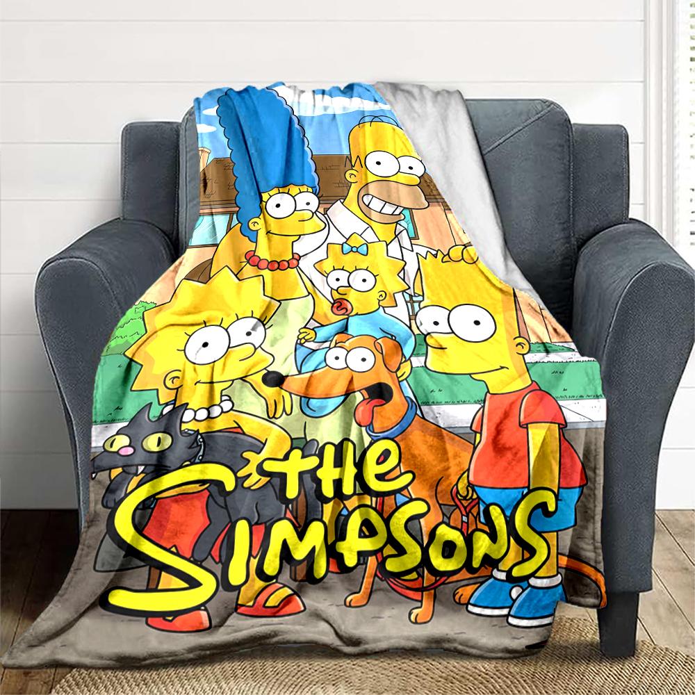 1Pc Simpsons Family Adventure Blanket Soft And Comfortable Casual Warm Camping Travel Christmas Halloween Xmas Gift M924107