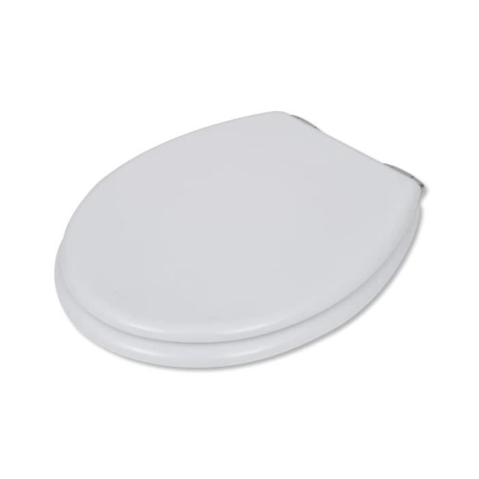 VidaXL Siège de toilette et couvercle à fermeture douce 2pcs MDF Blanc