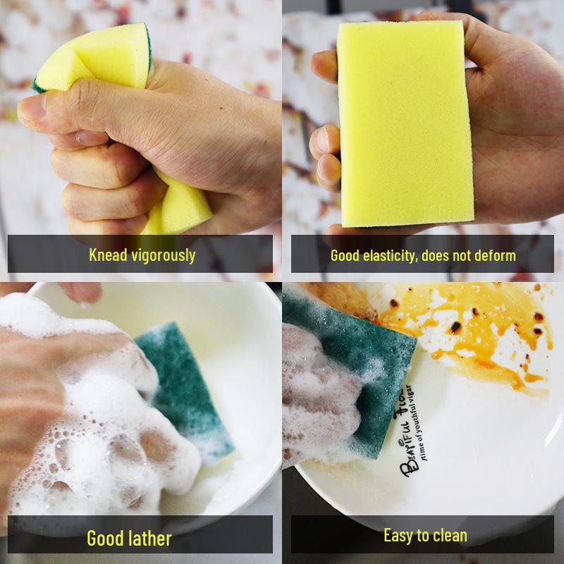 Dishwashing Sponge & Pot Brush - Absorbent Kitchen Cleaning Rag & Dishcloth for Housework.