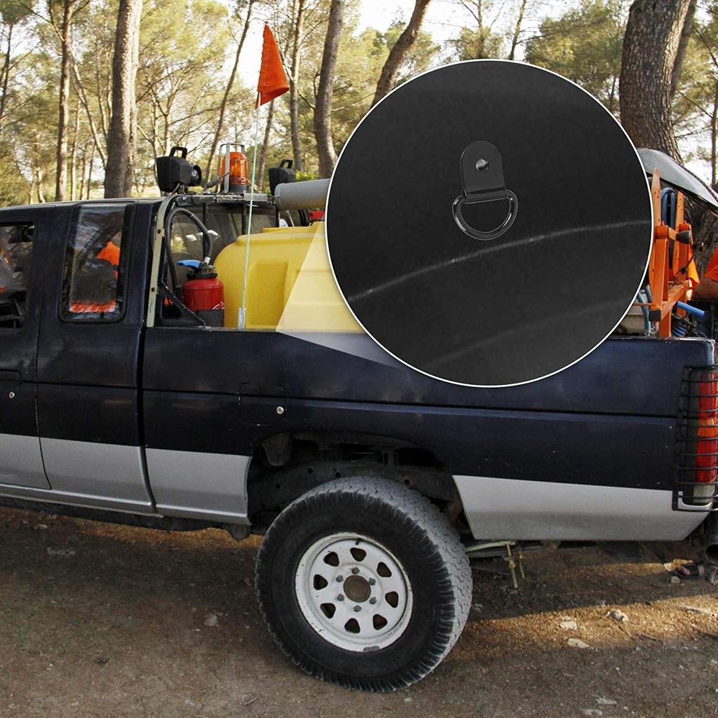 Unifizz 20pcs D Shape Tie Down Rings Tow Hook for Car Truck Trailer Cargo RV Boats Silver Tone Black Tie Down Anchors Lashing Rings