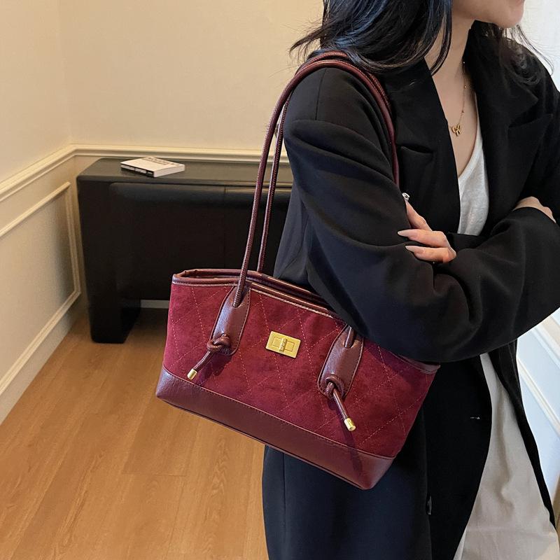 Grenzüberschreitende Retro Handtasche mit großer Kapazität und vielseitiger Verwendung für Damen: Modische Luxus-Schulter-Tragetasche