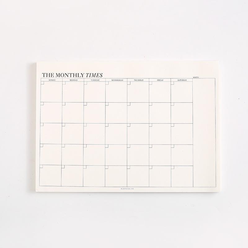Simple Fresh Tear-off Monthly Planner: Weekly Schedule Notebook for Students & Office
