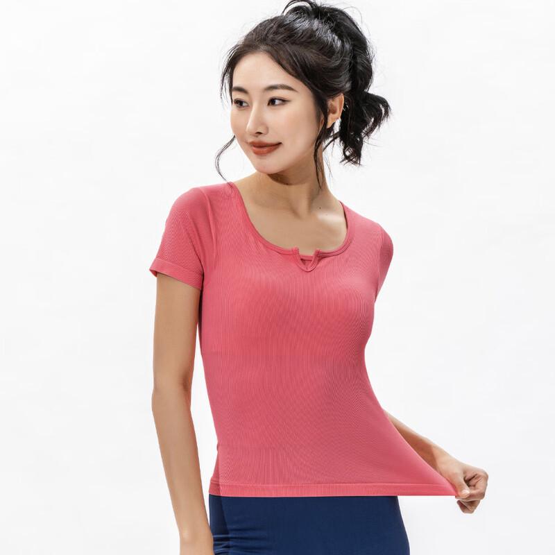 WEZHO Double-Layer Square Collar Yoga Short Sleeve Top