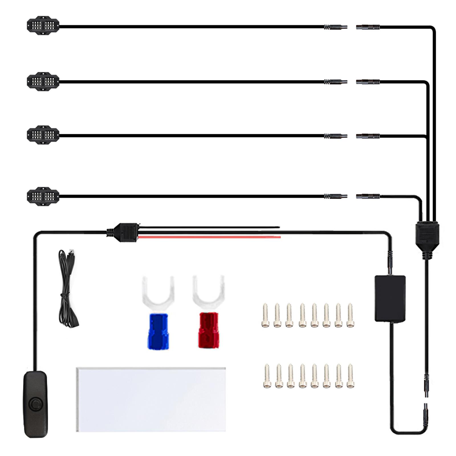 

Комплект автомобильных неоновых огней, комплекты рок-светильников, светильник шасси автомобиля для автомобиля, квадроцикла, внедорожника, высокая яркость, автомобильный свет, управление через приложение, музыкальные режимы 4